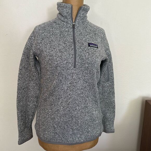 Patagonia sz XS Better Sweater heathered grey 1/4 zip great pre owned condition - Picture 1 of 9